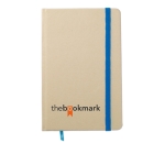 Notebook made of recycled material, blank pages, A6 blue colour third main view