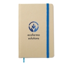 Notebook made of recycled material, blank pages, A6 blue colour second main view