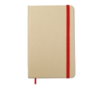 Notebook made of recycled material, blank pages, A6 red colour