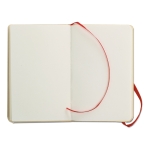 Notebook made of recycled material, blank pages, A6 red colour second view