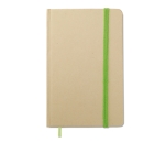 Notebook made of recycled material, blank pages, A6 lime colour