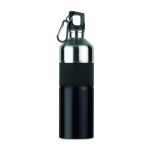 Large two-tone stainless steel drinking bottle, 750 ml black colour