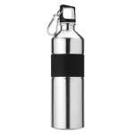 Large two-tone stainless steel drinking bottle, 750 ml matt silver colour