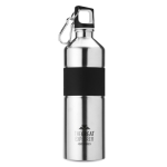 Large two-tone stainless steel drinking bottle, 750 ml matt silver colour main view