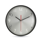 Attractive analogue wall clock made of aluminium and plastic black colour