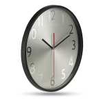 Attractive analogue wall clock made of aluminium and plastic black colour second view