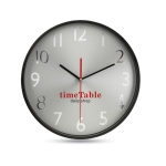 Attractive analogue wall clock made of aluminium and plastic black colour main view