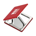 Square pocket mirror with magnetic closure red colour third main view