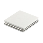 Square pocket mirror with magnetic closure white colour