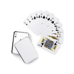 Deck of cards in a metal box for all poker fans matt silver colour third view