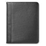 Writing case, recycled leather with compartments and memo pad black colour