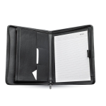 Writing case, recycled leather with compartments and memo pad black colour second view