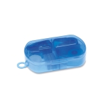 Mini set with stapler, staples, tape roll and hole punch, box transparent blue colour