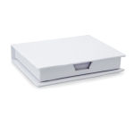 Note box with sticky notes and coloured markers white colour