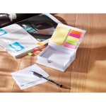 Note box with sticky notes and coloured markers white colour ambient view