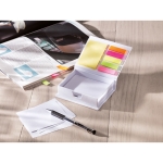 Note box with sticky notes and coloured markers white colour second ambient view