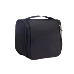 Large polyester toiletry bag for travel black colour