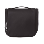 Large polyester toiletry bag for travel black colour fourth view