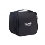 Large polyester toiletry bag for travel black colour second main view