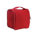 Large polyester toiletry bag for travel red colour