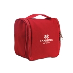 Large polyester toiletry bag for travel red colour