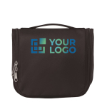 Large polyester toiletry bag for travel view with print area