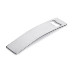 Elegant curved bottle opener, stainless steel matt silver colour