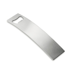 Elegant curved bottle opener, stainless steel matt silver colour fourth view