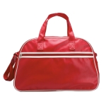 Bowling type travel bag, PVC with adjustable shoulder strap red colour