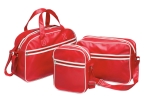 Bowling type travel bag, PVC with adjustable shoulder strap red colour third view