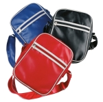 Bowling type travel bag, PVC with adjustable shoulder strap red colour fourth view