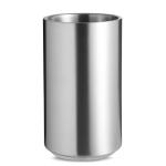 Double-walled stainless steel bottle cooler, laser engraving matt silver colour