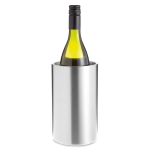 Double-walled stainless steel bottle cooler, laser engraving matt silver colour second view