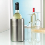 Double-walled stainless steel bottle cooler, laser engraving matt silver colour ambient view