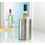 Double-walled stainless steel bottle cooler, laser engraving matt silver colour second ambient view