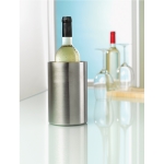 Double-walled stainless steel bottle cooler, laser engraving matt silver colour third ambient view