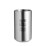 Double-walled stainless steel bottle cooler, laser engraving view with print area