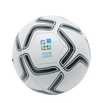 PVC football, black and white for sports clubs white/black colour view with print area