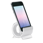 Phone holder with transparent plastic white colour fourth main view