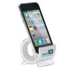 Phone holder with transparent plastic white colour main view