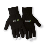 Touchscreen gloves, acrylic, printable for promotions black colour view with print area