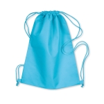 Non-woven drawstring bag, 80 g/m2 turquoise colour