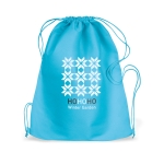 Non-woven drawstring bag, 80 g/m2 turquoise colour fourth main view