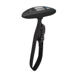 Luggage scales for travel in matt silver or black black colour view with print area