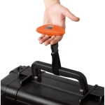 Luggage scales for travel in matt silver or black orange colour ambient view