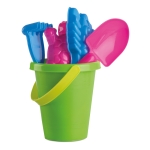 Beach set for children. bucket, shovel, rake and 2 sand molds multicolour colour second view