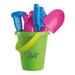 Beach set for children. bucket, shovel, rake and 2 sand molds multicolour colour second main view