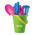 Beach set for children. bucket, shovel, rake and 2 sand molds multicolour colour second main view