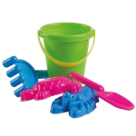 Beach set for children. bucket, shovel, rake and 2 sand molds multicolour colour third view