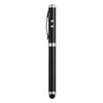 Ballpoint pen with laser pointer, LED light and stylus black colour